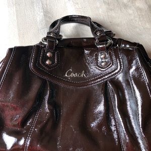 Coach patten leather brown purse